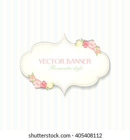 Vector banner in romantic style. vintage frame. eps10