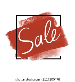 Vector banner sale on a red background. Inscription sale.