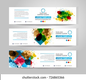 Vector banner set. Color concept geometric design
