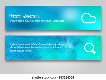 Vector banner set. Melted wax pencil background.