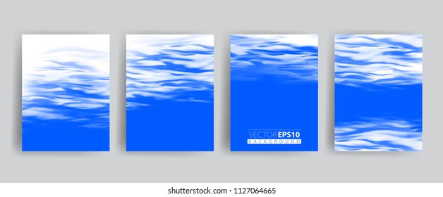 Vector banner set. Realistic water surface illustration for cards, templates, web.