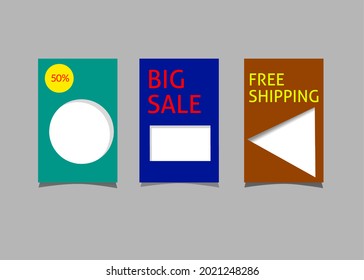 Vector banner set for selling online