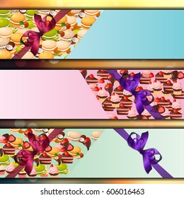 Vector banner set with sweets