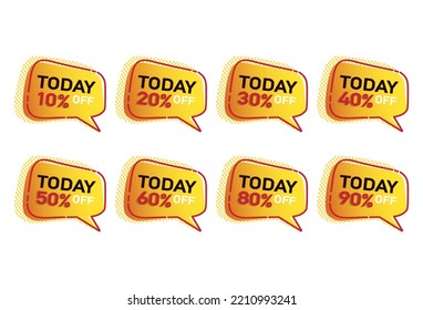 vector banner set today discount promotion percent