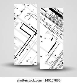 Vector banner set for your design, circuit board Illustration.