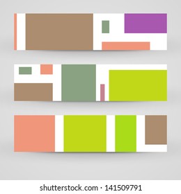 Vector banner set for your design, vintage abstract Illustration.