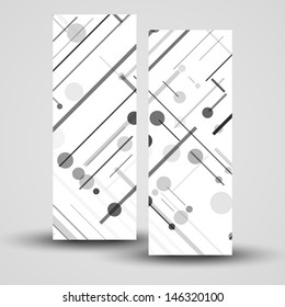 Vector banner set for your design, circuit board Illustration.