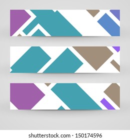 Vector banner set for your design, vintage abstract Illustration.