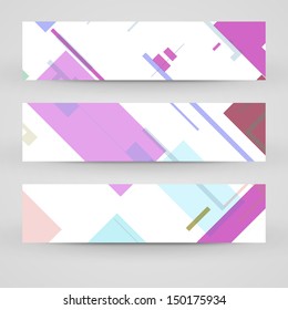 Vector banner set for your design, vintage abstract Illustration.