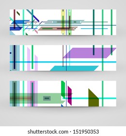Vector banner set for your design, abstract Illustration.