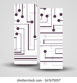 Vector banner set for your design, circuit board Illustration.