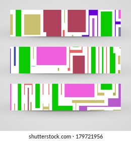 Vector banner set for your design, vintage abstract Illustration.
