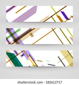 Vector banner set for your design, abstract Illustration.