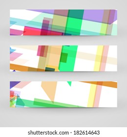 Vector banner set for your design, abstract Illustration.