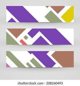 Vector banner set for your design, vintage abstract Illustration.