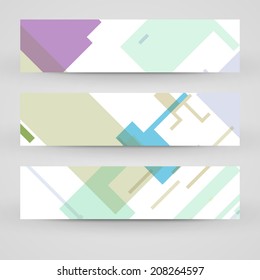 Vector banner set for your design, vintage abstract Illustration.