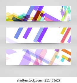 Vector banner set for your design, abstract Illustration.