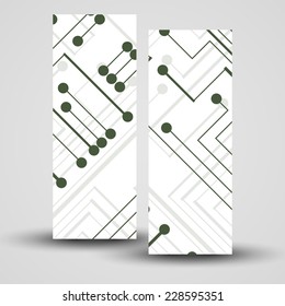 Vector banner set for your design, circuit board Illustration.