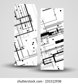 Vector banner set for your design, circuit board Illustration.