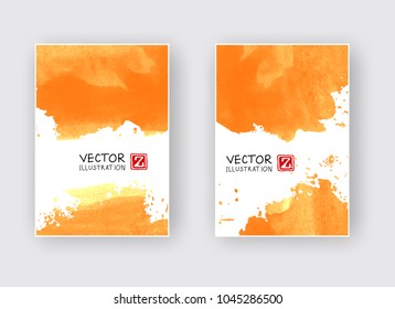 Vector banner shapes collection isolated on white background. Hand drawn abstract paint brush strokes set. Watercolor elements