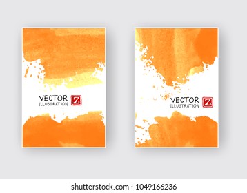 Vector banner shapes collection isolated on white background. Hand drawn abstract paint brush strokes set. Watercolor elements