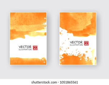 Vector banner shapes collection isolated on white background. Hand drawn abstract paint brush strokes set. Watercolor elements