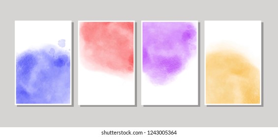 Vector banner shapes collection isolated on white background. Hand drawn abstract paint brush strokes set. Watercolor elements.