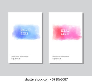 Vector banner shapes collection isolated on white background. Hand drawn abstract paint brush strokes set. Watercolor elements
