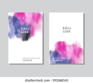 Vector banner shapes collection isolated on white background. Hand drawn abstract paint brush strokes set. Watercolor elements
