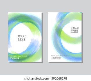 Vector banner shapes collection isolated on white background. Hand drawn abstract paint brush strokes set. Watercolor round elements