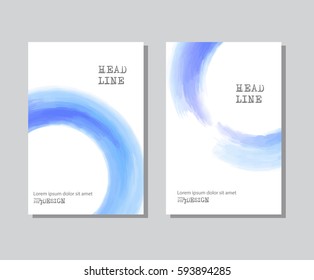 Vector banner shapes collection isolated on white background. Hand drawn abstract paint brush strokes set. Watercolor round elements