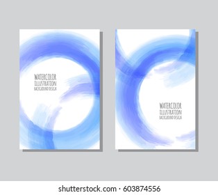 Vector banner shapes collection isolated on white background. Hand drawn abstract paint brush strokes set. Watercolor round elements