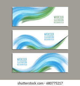 Vector banner shapes collection isolated on gray background. Hand drawn abstract paint brush strokes set. Watercolor elements.