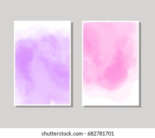 Vector banner shapes collection isolated on white background. Hand drawn abstract paint brush strokes set. Watercolor elements.
