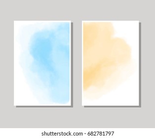 Vector banner shapes collection isolated on white background. Hand drawn abstract paint brush strokes set. Watercolor elements.