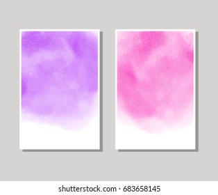 Vector banner shapes collection isolated on white background. Hand drawn abstract paint brush strokes set. Watercolor elements.