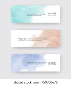 Vector banner shapes collection isolated on white background. Hand drawn abstract paint brush strokes set. Watercolor elements.