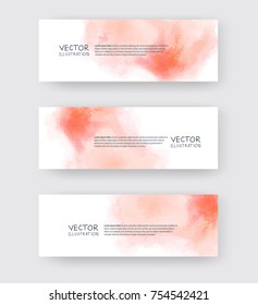 Vector banner shapes collection isolated on white background. Hand drawn abstract paint brush strokes set. Watercolor elements.