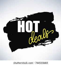 Vector banner sign "Hot deals".