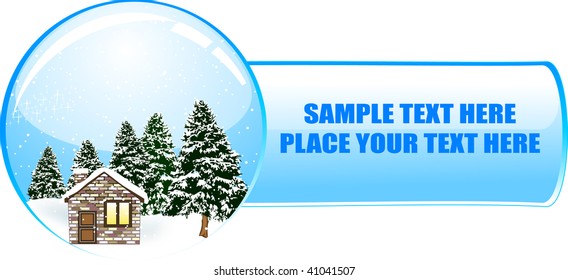 Vector banner with snow dome