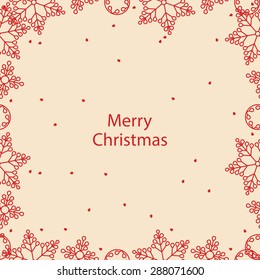 vector banner with snowflakes Merry Christmas card