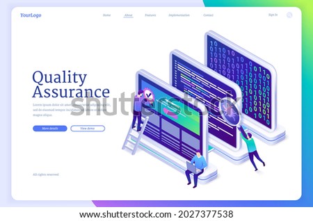 Vector banner of software QA, quality assurance
