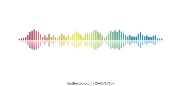 Vector banner with sound wave frequency wavelength graphic design. Vector Illustration.	