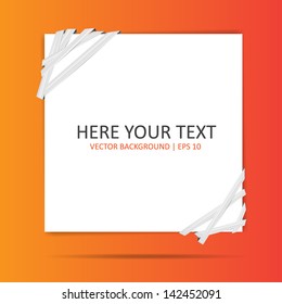 Vector banner with space for text on orange background