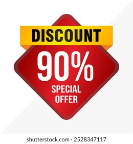 Banner de vetor para oferta especial - 90% fora da promoção