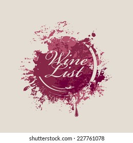 vector banner with spots and splashes of Wine list