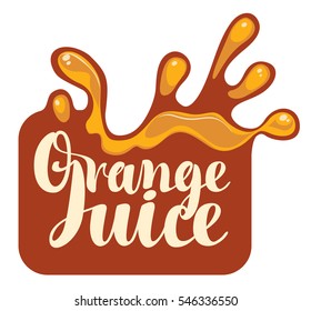 vector banner with a spray of fresh orange juice