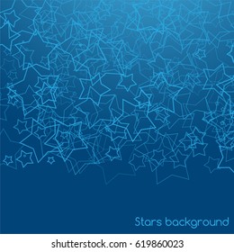Vector banner star background, blue and turquoise color.