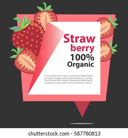 Vector Banner Strawberry Organic.