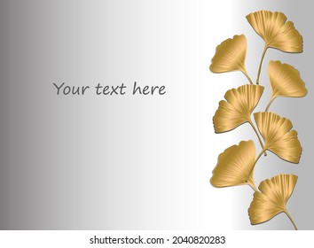 Vector banner Summer tropical flyer design with leaves of ginkgo biloba. iCopy Space.